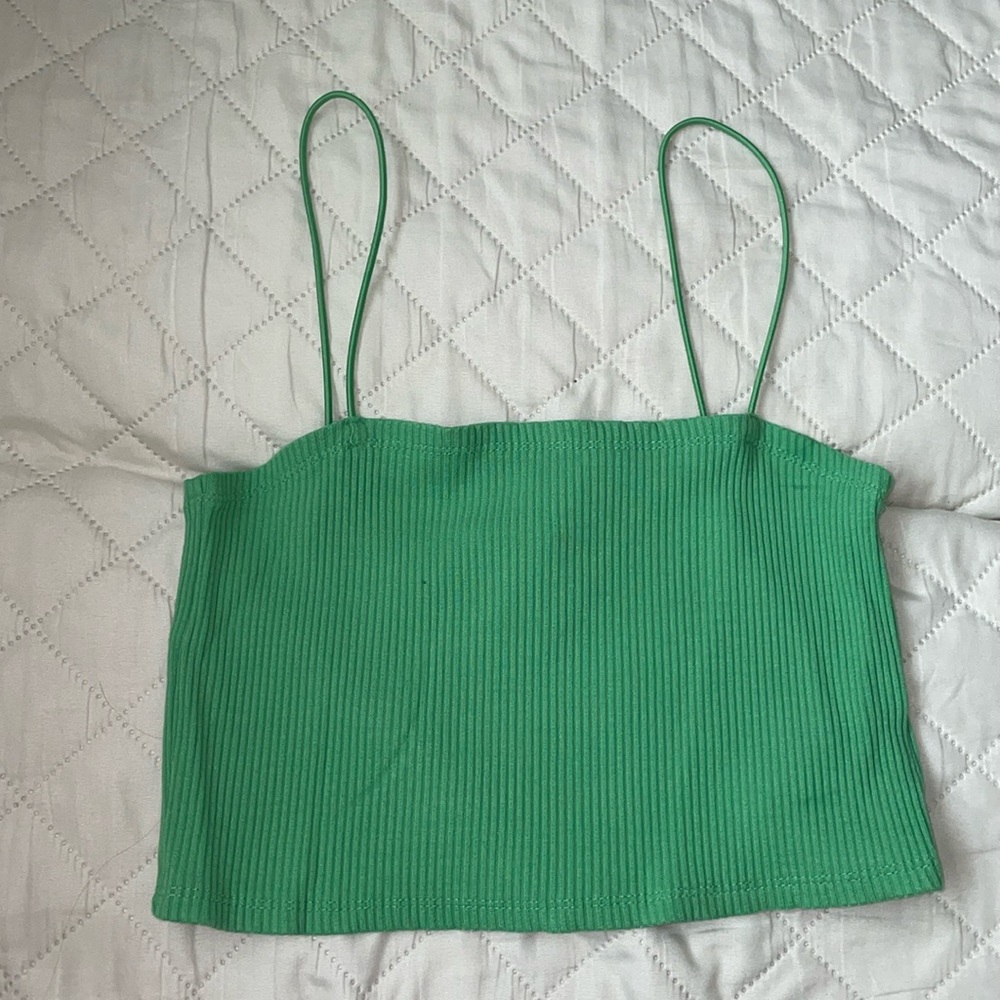 Green crop top